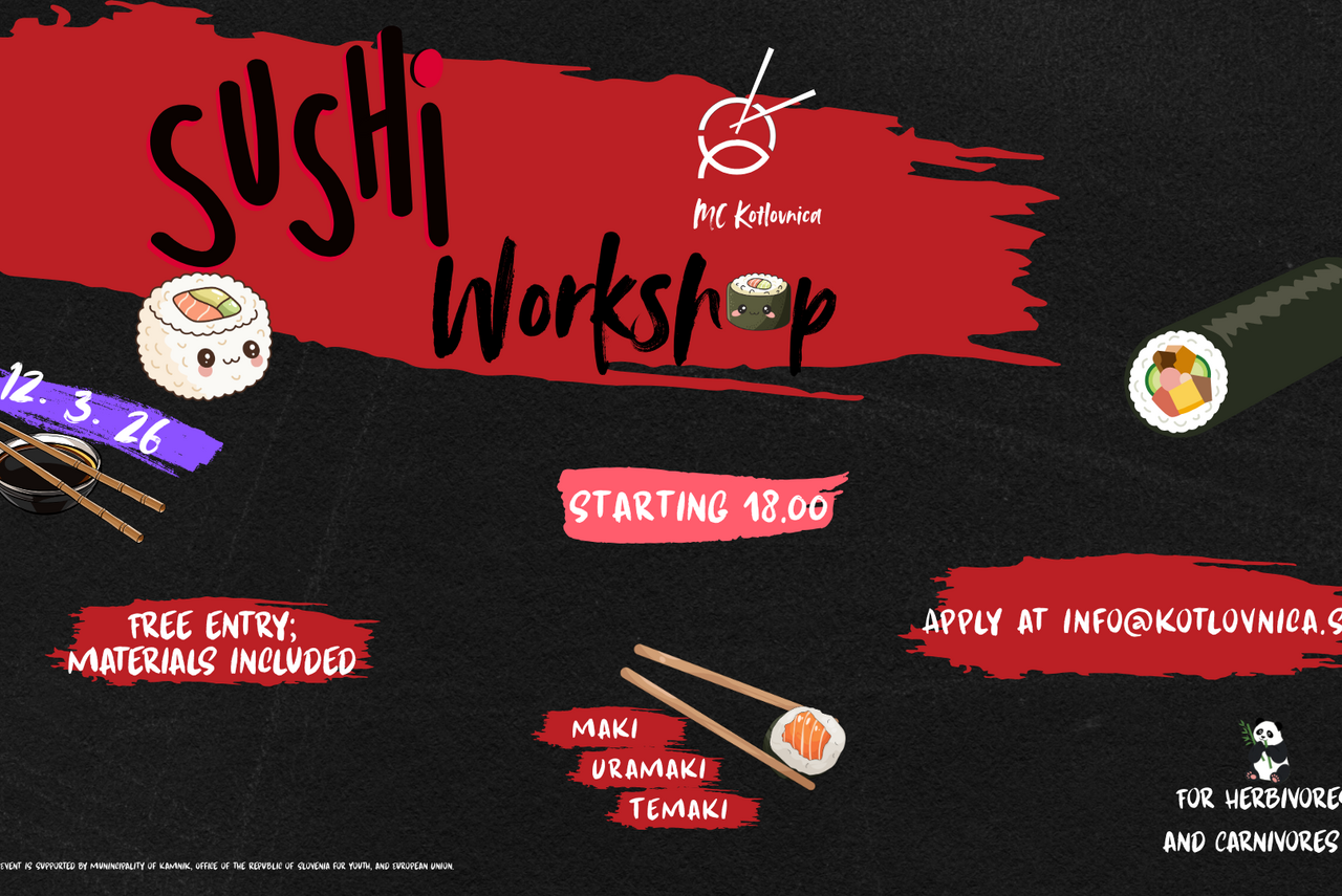 Sushi workshop 1 – delavnica priprave sušija / ZAPOLNJENO