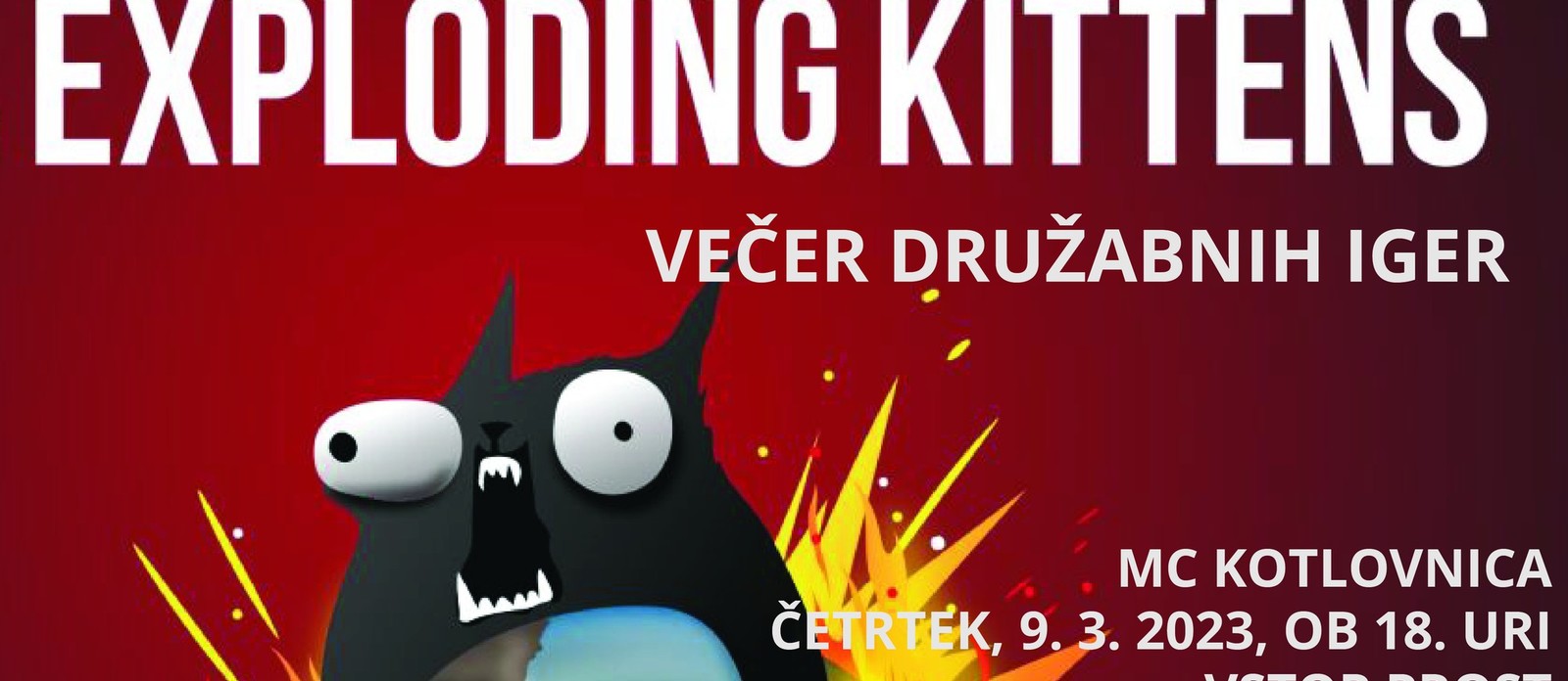 Večer družabnih iger - Exploding kittens