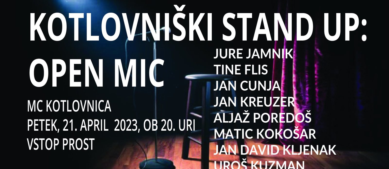 Kotlovniški stand up: Open mic