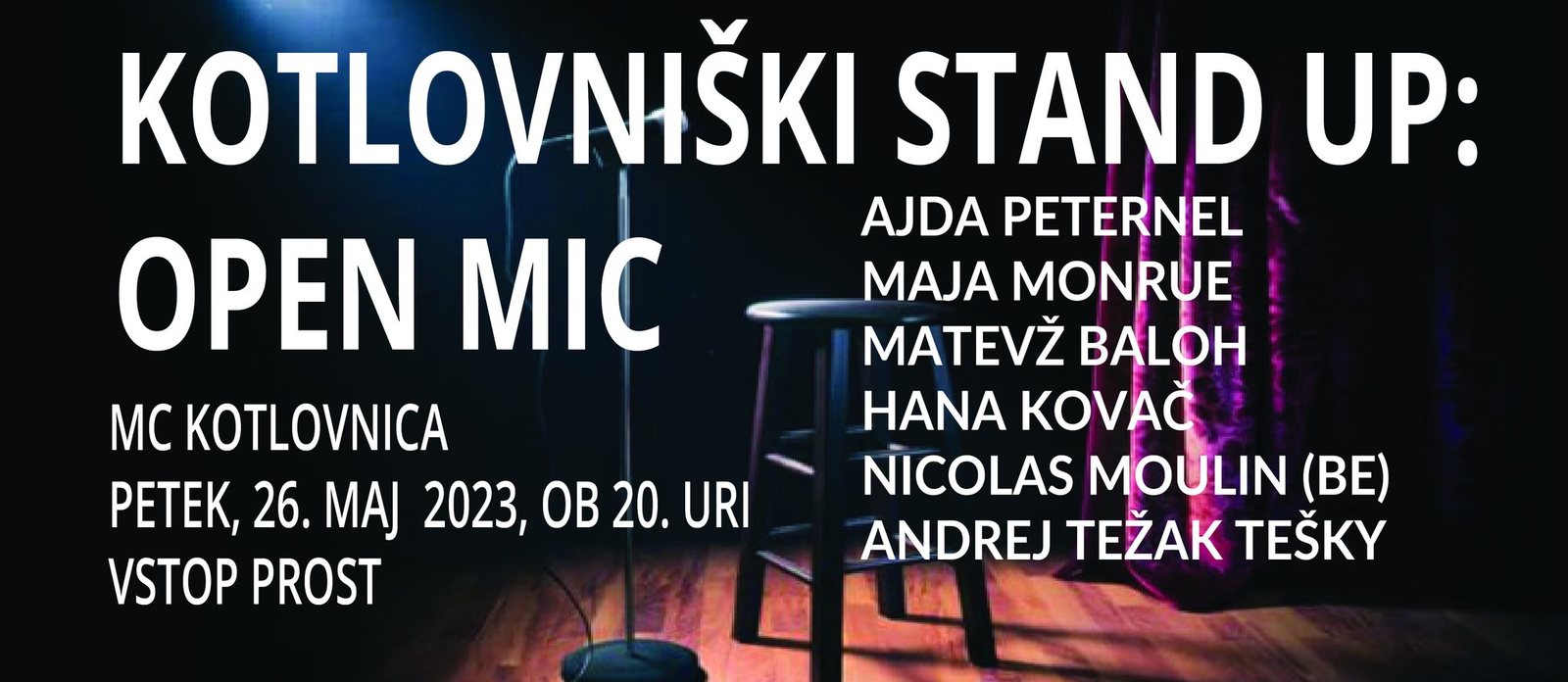 Kotlovniški stand up: Open mic