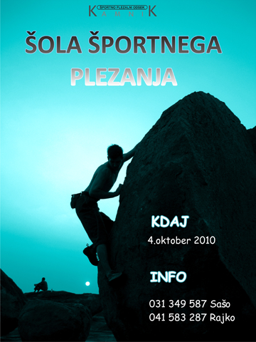 Plakat šola športnega plezanja