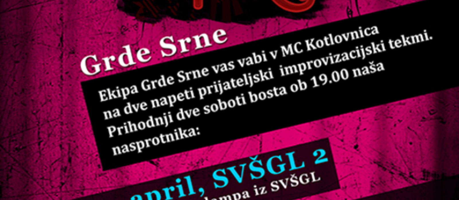 Prijateljska impro tekma: Grde srne vs. Staroselci neon lampa