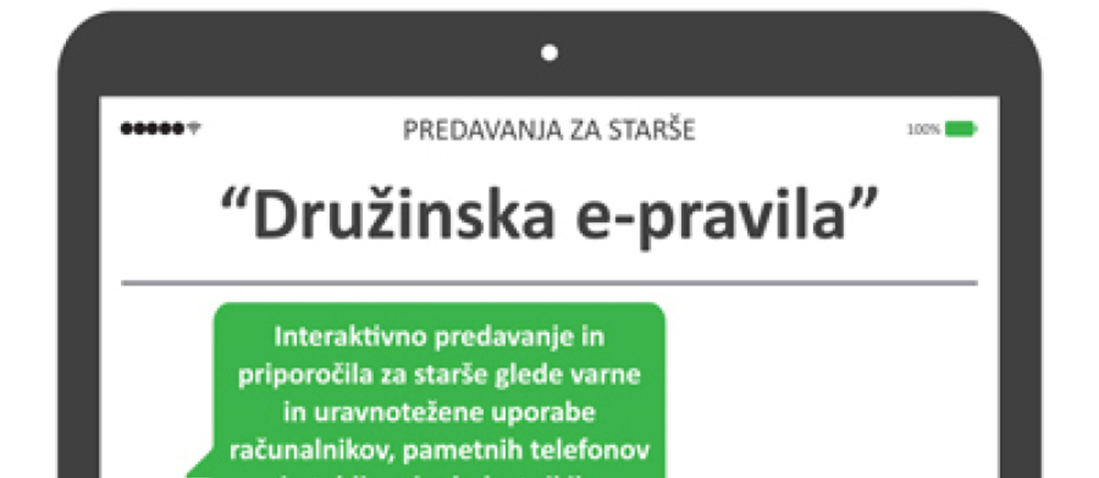 Predavanja za starše – Družinska e-pravila